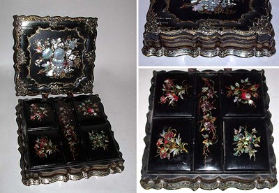 Lot 733 - Victorian Papier Mache Box The square box...