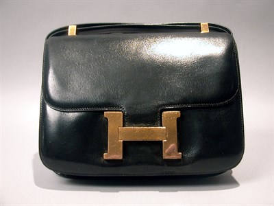 Lot 878A - Hermes Black Calf 'Constance' Shoulder Bag
