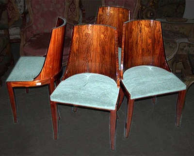 Lot 322 - Set of Six Art Deco Rosewood Side Chairs