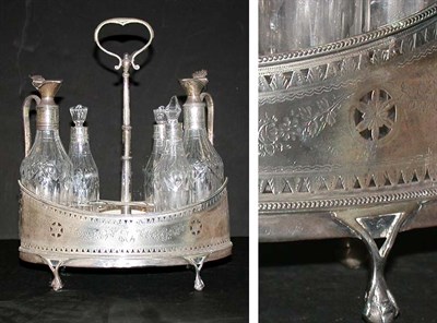 Lot 228 - George III Silver Cruet Stand Hester Bateman,...