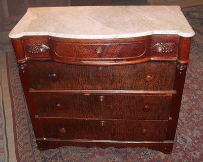 Lot 177 - Victorian Marble Top Mahogany Chest of Drawers