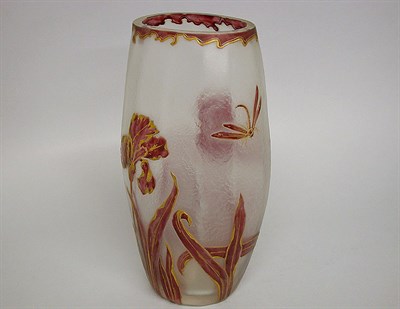 Lot 241 - Art Nouveau Cameo Glass Vase Of flattened...