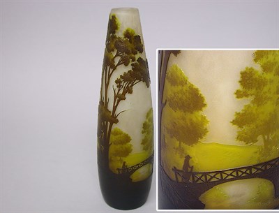 Lot 298 - Galle Cameo Glass Vase Of elongated teardrop...