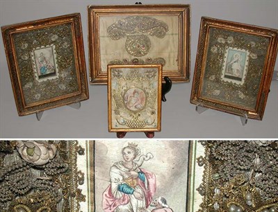 Lot 142 - Group of Four Continental Silk and Metal...