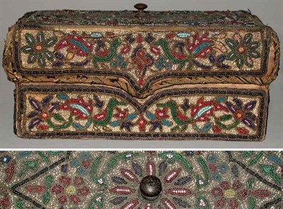 Lot 152 - Continental Beadwork Box 18th Century Of...