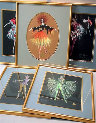 Lot 887A - Group of Twelve Framed Ballet Costume Sketches...