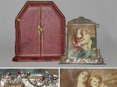 Lot 187 - Continental Silver Mounted Ivory Miniature of...