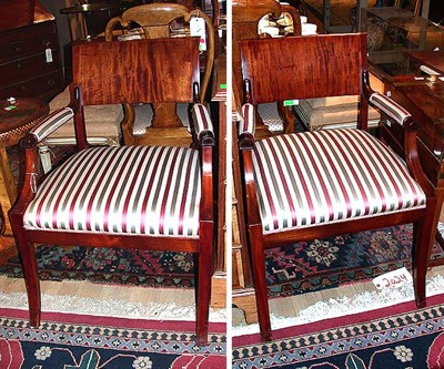 Lot 533 - Pair of Empire Style Upholstered Mahogany...