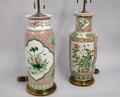 Lot 325 - Pair of Chinese Porcelain Lamps