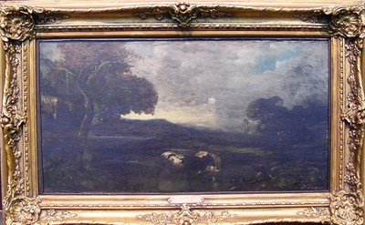 Lot 27 - Jules Dupre French, 1811-1889 COWS AT A...