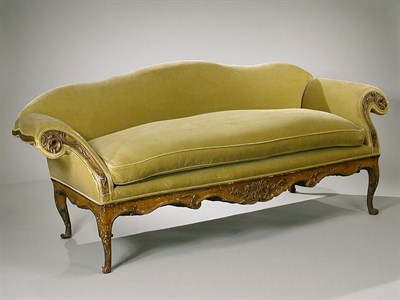 Lot 218 - Italian Rococo Painted Canape Mid 18th century...
