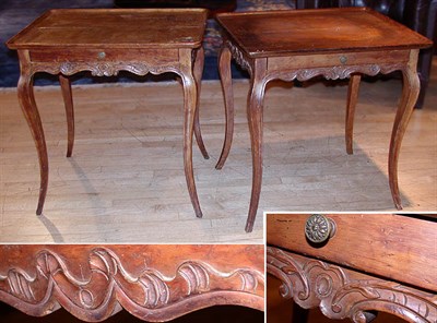 Lot 181 - Pair of Provincial Louis XV Style Walnut Side...