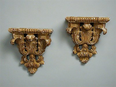 Lot 203 - Pair of George III Gilt-Wood Wall Brackets Mid...