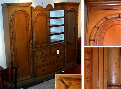 Lot 184 - Victorian Faux Bamboo Painted Linen Press
