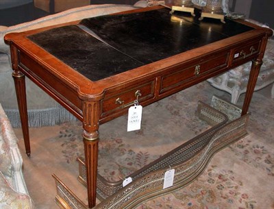 Lot 269 - Louis XVI Style Leather Inset Walnut Bureau Plat