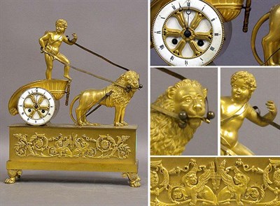 Lot 230 - Charles X Gilt-Bronze Mantel Clock Second...