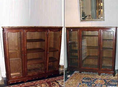 Lot 112 - Pair of Louis XV Style Marble Top Mahogany...