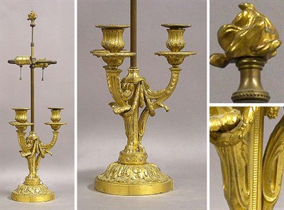 Lot 619 - Louis XVI Style Gilt-Bronze Bouillotte Lamp...