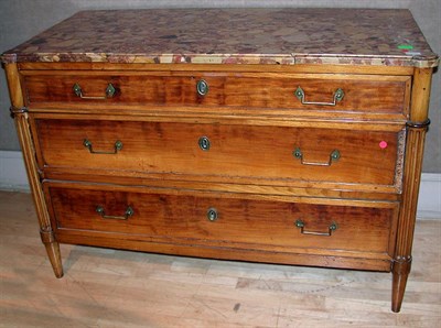 Lot 264 - Louis XVI Style Marble Top Walnut Commode