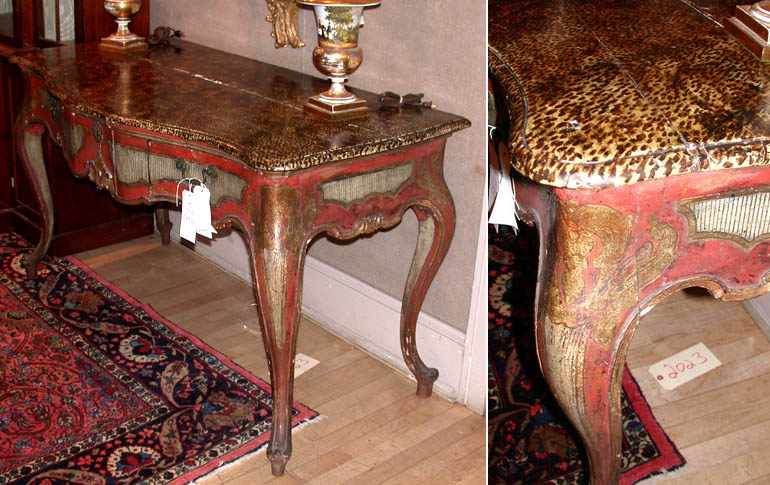 Lot 166 - Pair of Continental Rococo Parcel Gilt and Red...