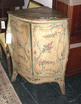 Lot 184 - Italian Rococo Painted Corner Cabinet The...