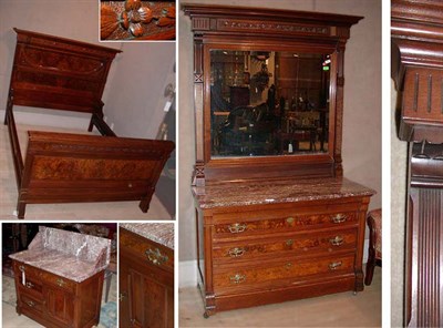 Lot 190 - Victorian Walnut Bedroom Suite Comprising a...