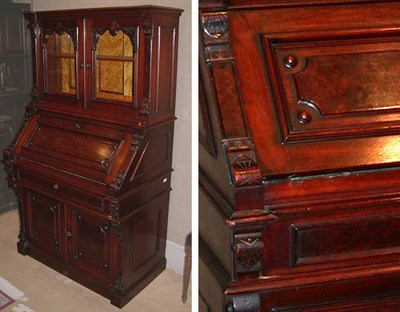 Lot 494 - Victorian Mahogany Secretary Bookcase