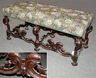Lot 588 - Louis XIV Style Upholstered Mahogany Bench...