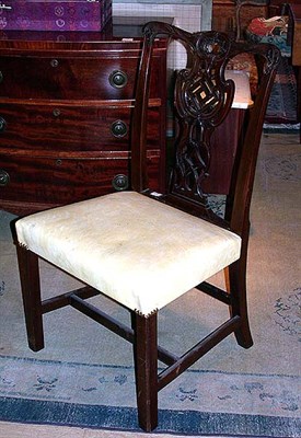Lot 420 - Pair of Georgian Style Upholstered Mahogany...