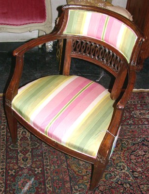 Lot 213 - Italian Neoclassical Walnut Armchair Late...