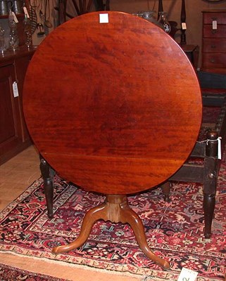 Lot 128 - Chippendale Cherry Tripod Tea Table Height 29...