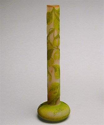 Lot 213 - Galle Cameo Glass Vase Of cylindrical form,...