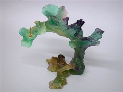 Lot 265 - Daum Pate de Verre Two-Light Candelabrum...