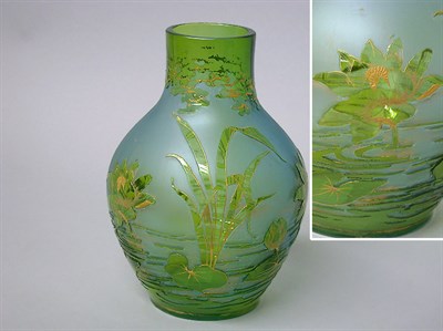 Lot 250 - Cameo Glass Vase Of bulbous form, decorated...