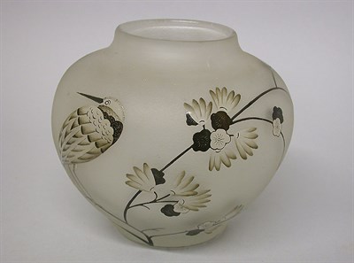 Lot 219 - Daum Nancy Enameled Cameo Glass Vase Of ovoid...