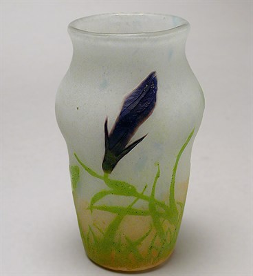 Lot 212 - Daum Cameo Glass Vase Of bulbous cylindrical...