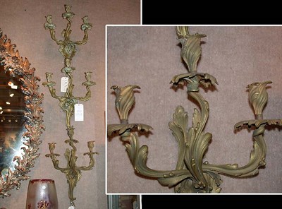 Lot 364 - Three Louis XV Style Bronze Three-Light...