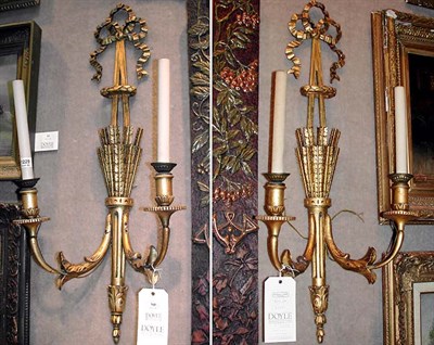 Lot 360 - Pair of Louis XVI Style Gilt-Wood and Metal...