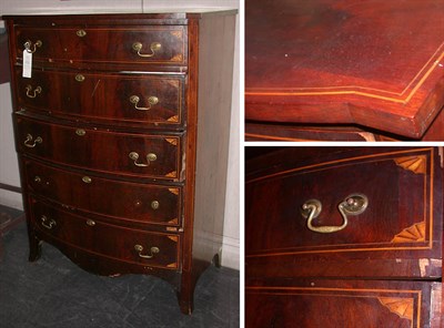 Lot 141 - Edwardian Mahogany Bow-Front Chest of Drawers