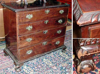Lot 129 - Chippendale Walnut Chest of Drawers The...
