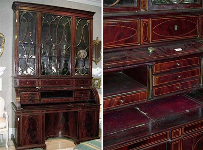 Lot 437 - Continental Neoclassical Mahogany Cylinder...