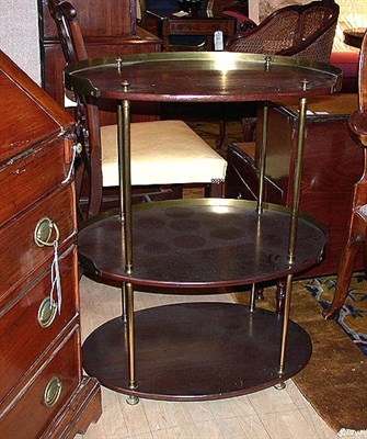 Lot 518 - Georgian Style Brass and Mahogany Three-Tier...