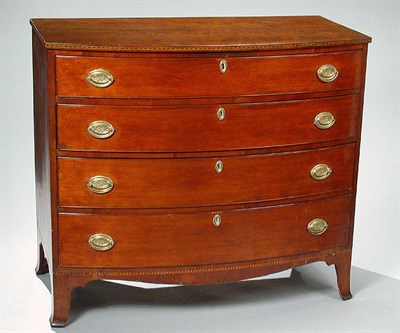 Lot 161 - Federal Inlaid Cherry Bow Front Chest of...