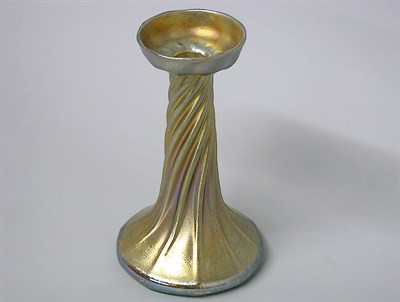 Lot 278 - Tiffany Favrile Glass Candlestick Of spiral...