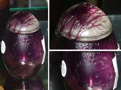 Lot 290 - Galle Cameo Glass Covered Box Of egg form, in...