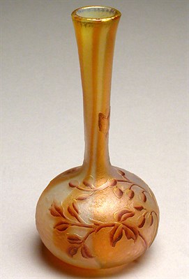 Lot 294 - Daum Nancy Enameled Cameo Glass Vase Of club...