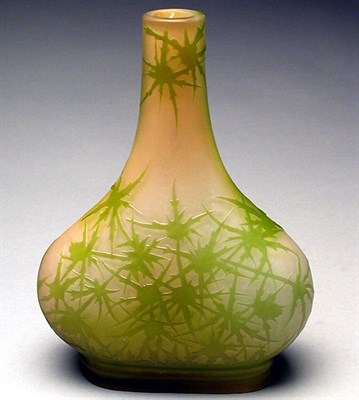 Lot 293 - Galle Cameo Glass Vase Of flattened club form,...