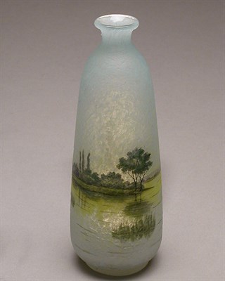 Lot 244 - Daum Nancy Enameled Glass Vase Of tapering...
