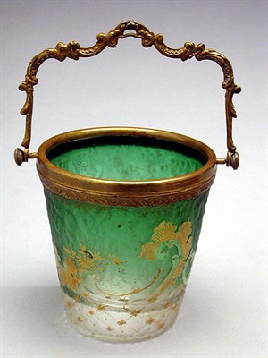 Lot 233 - Daum Nancy Cameo Glass Ice Pail Mounted with a...