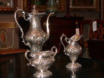 Lot 379 - American Sterling Silver Three-Piece Coffee...